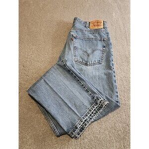 Levis 550 Relaxed Fit Jeans Men's 38X36 Blue Wash Denim Cotton MEXICO